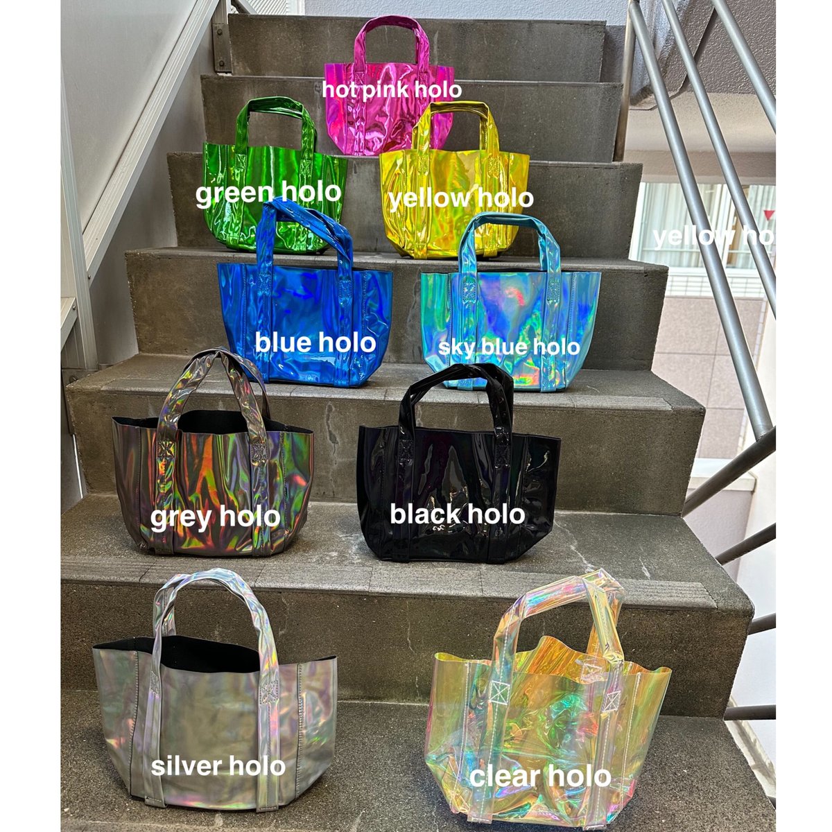 burself ミラートート pinkpurple small holographic mirror tote small | burself