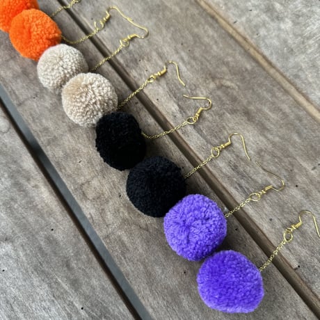 Colorful pompom earrings