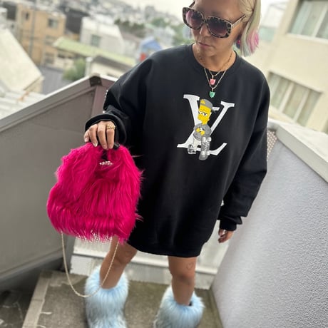 Fur totes w chain strap