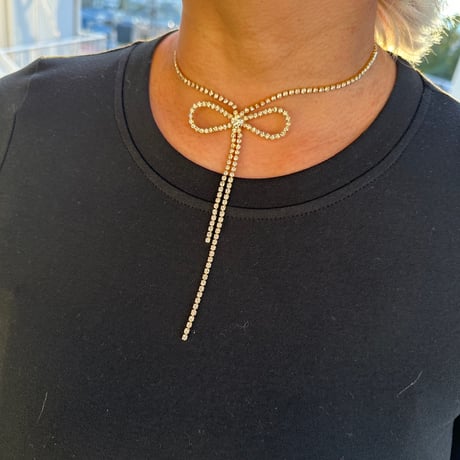 Bling bow necklace