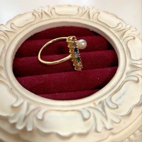 rainbow pearl ring