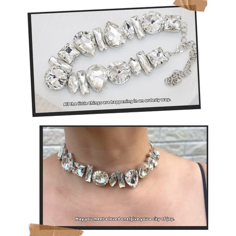 Clear bijoux short necklace