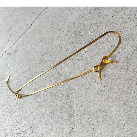 Stainless steel mini bow necklace