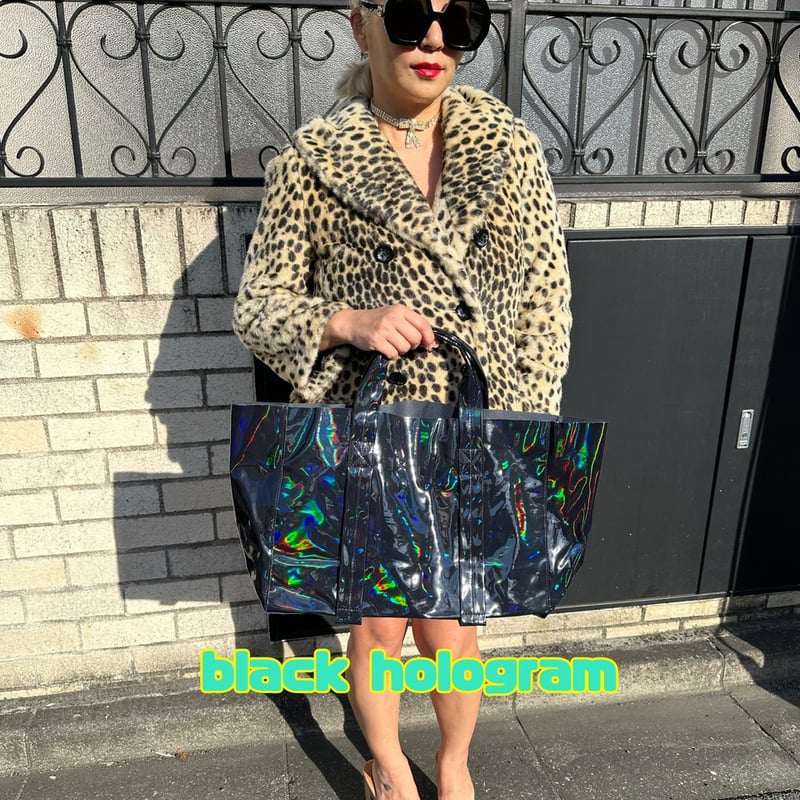 値下げburselfミラートートブラックホロ Mirror tote w long strap | burself