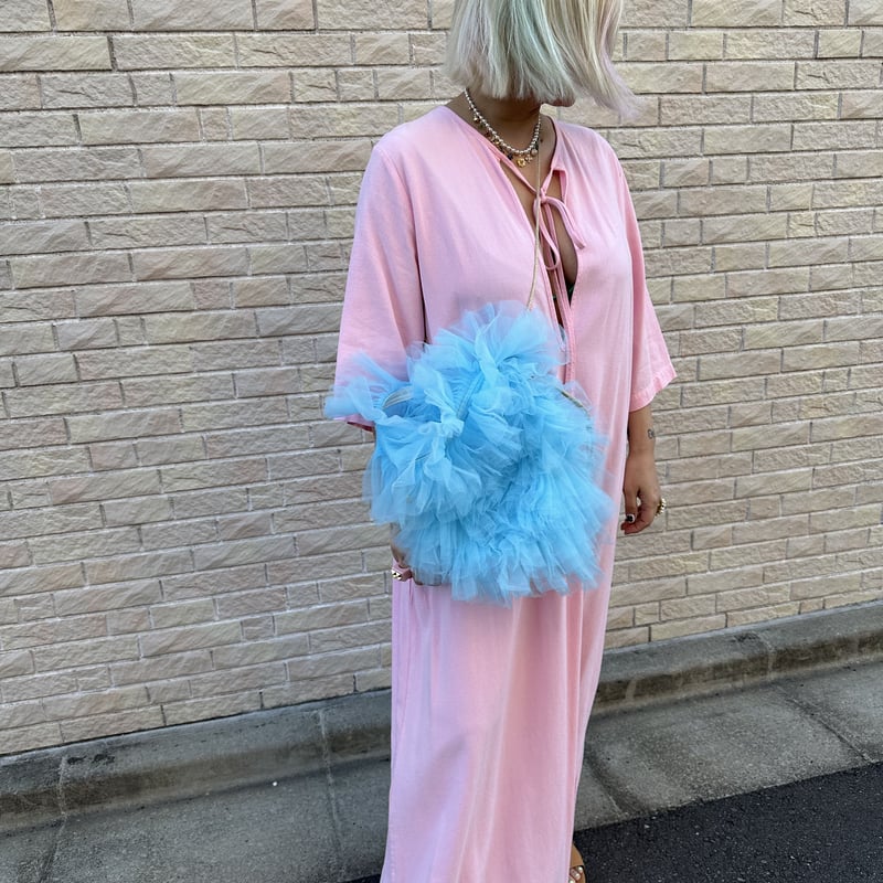 burself バーセルフ チュールショルダーバッグ Wild flower ruffle tulle bag | burself