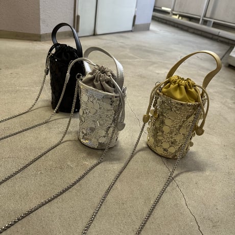 Sequin drawstring bag
