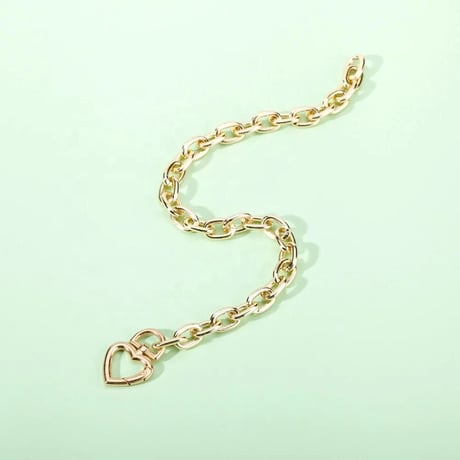 Heart clasp chunky chain necklace