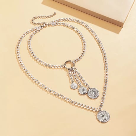 Layered coin necklace