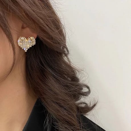 Bling heart earrings