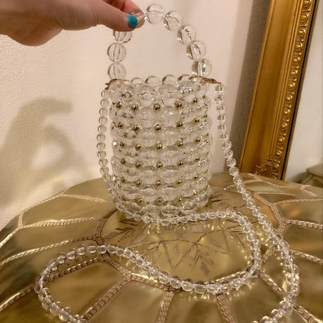 Beaded bucket bag