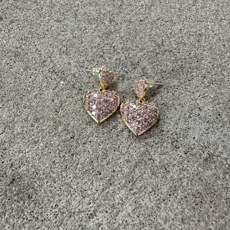 Pink heart design earrings