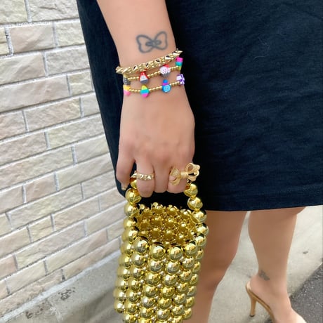 Beaded bucket bag