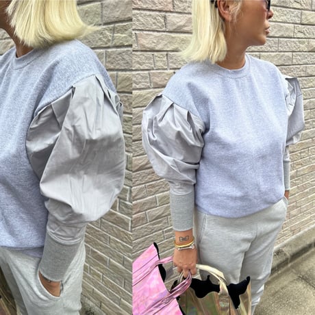 Big puff shoulder sweat top