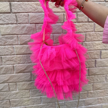 Wild flower ruffle tulle bag