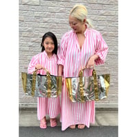 Silver / gold mix mirror tote large