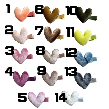 Mini velour heart clip