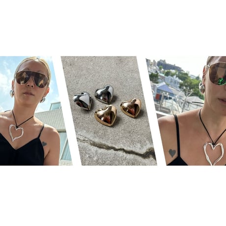 Big heart studded earrings