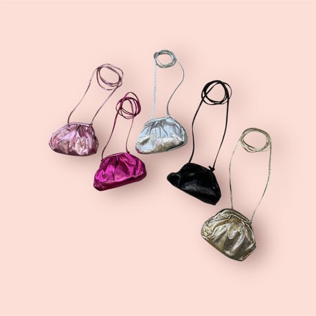 Metallic gathered mini bag