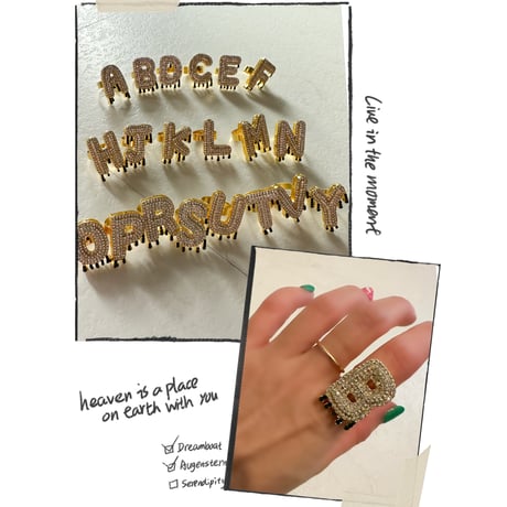 Bling bling letter ring