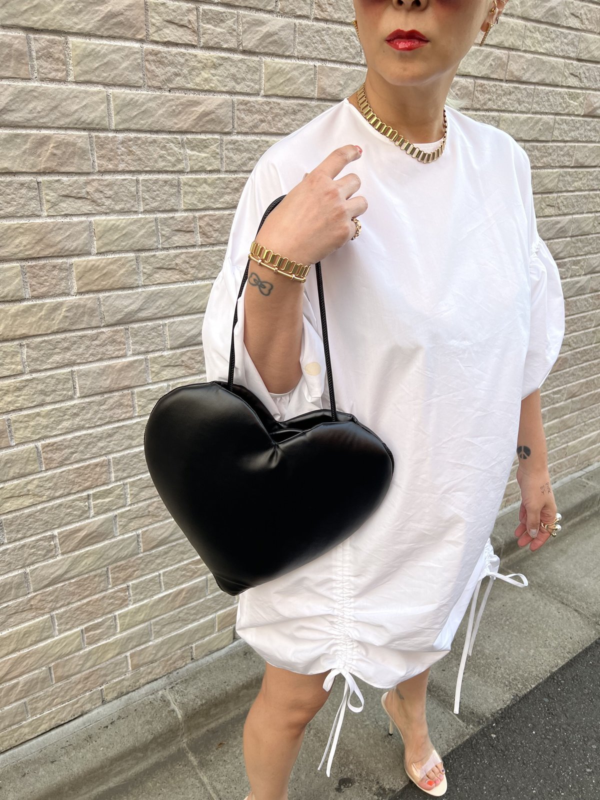 Black heart shape bag