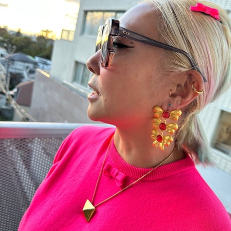 Bow bow bow earrings