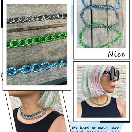 Colored chain necklace