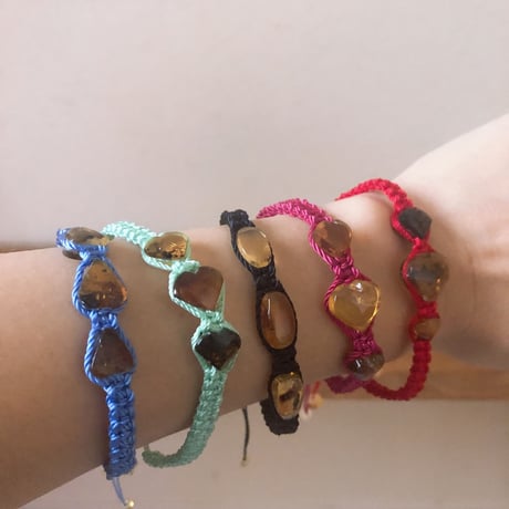 I♡MEXICO amber bracelet w3stones