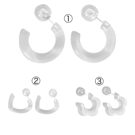Various clear earrings