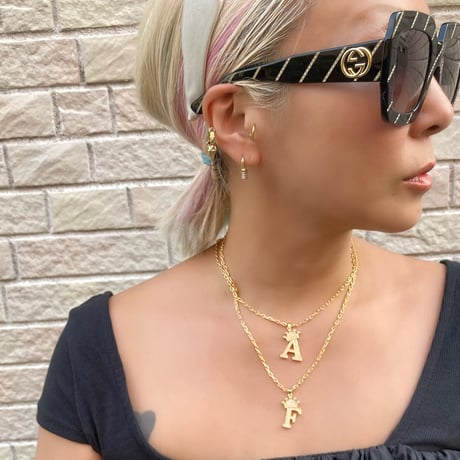 Crown letter necklace