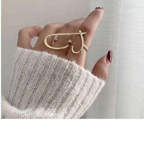Love heart double ring