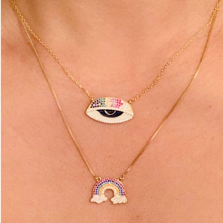 half opened eye necklace