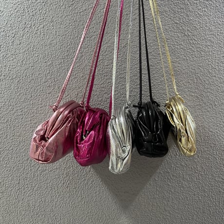 Metallic gathered mini bag