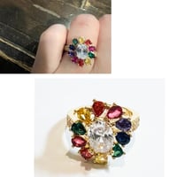 Rainbow flower ring