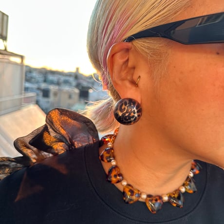 Leopard pattern /  necklace / earrings