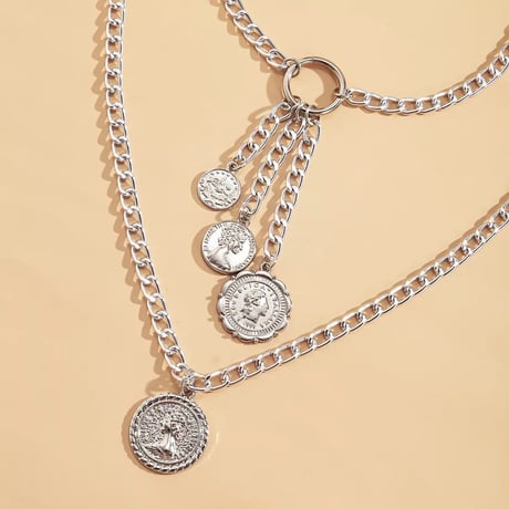 Layered coin necklace