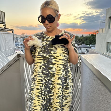 Fluffy real fur big clip