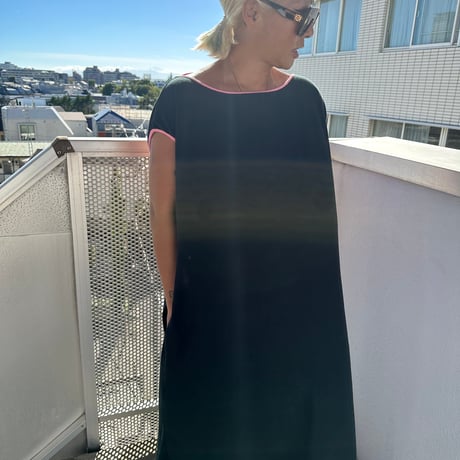 Deep back open pile dress