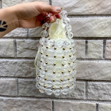 Beaded bucket bag