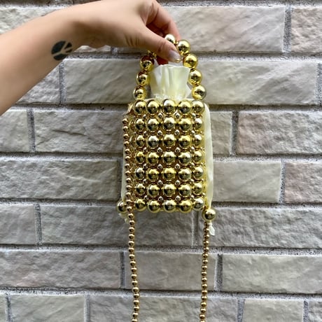 Beaded bucket bag