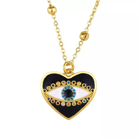 heart eye ／open eye necklace