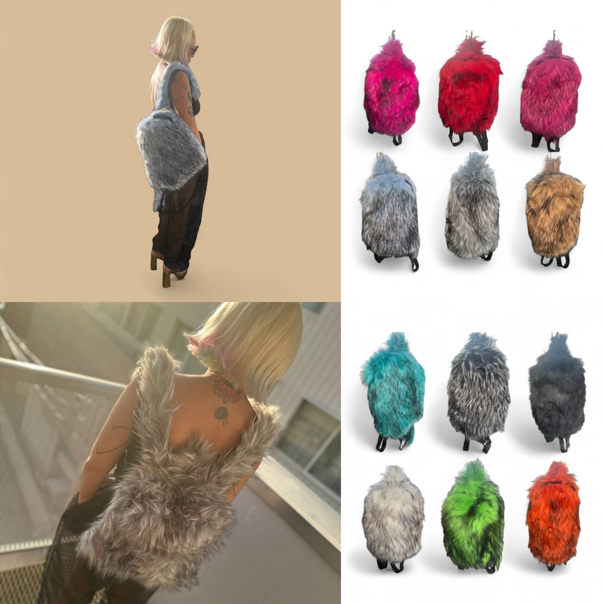 Faux fur backpack | burself