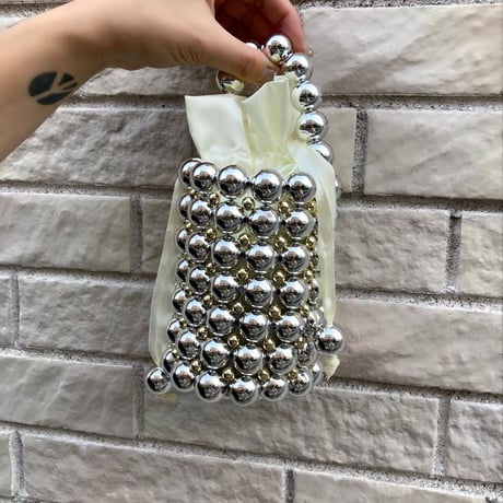 Beaded bucket bag