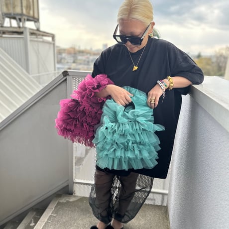 dual color tulle tote size S
