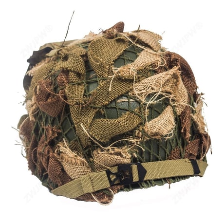 米軍空挺ヘルメットセット 【応急処置ポーチ、ネット、麻製偽装布片付属】・復刻品
