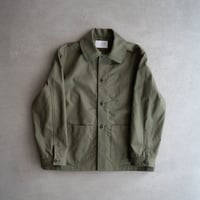 cotton herringbone coverall jacket/olive drab