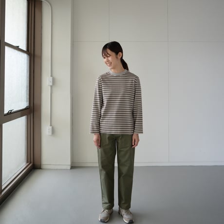 border border long sleeve tee/gray
