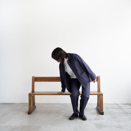 cotton herringbone work pants/faded navy