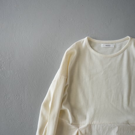 mixed fabric panel dress/kinari