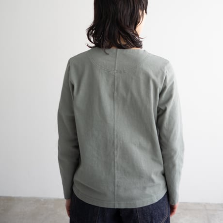 mvs cotton/center back long sleeve tshirt/granite green/size1.2.3