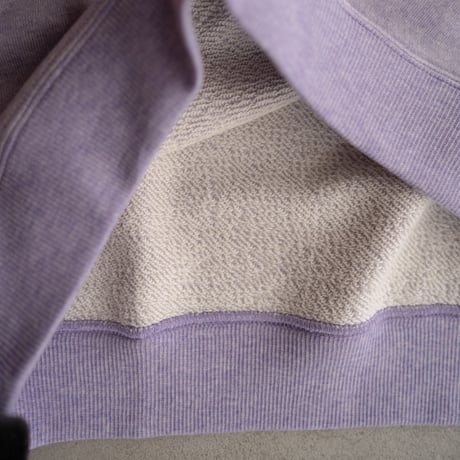 french terry half-sleeve top/purple heather